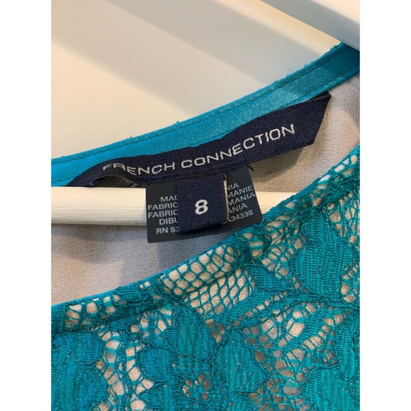 French Connection Lizzie Lace Dress in Teal - Picture 4 of 4